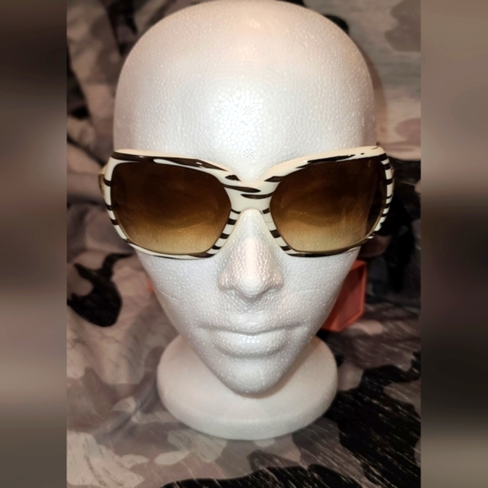 SPY dynasty Oversized white sunglasses Tortoiseshell Anjmal Print - Picture 2 of 10